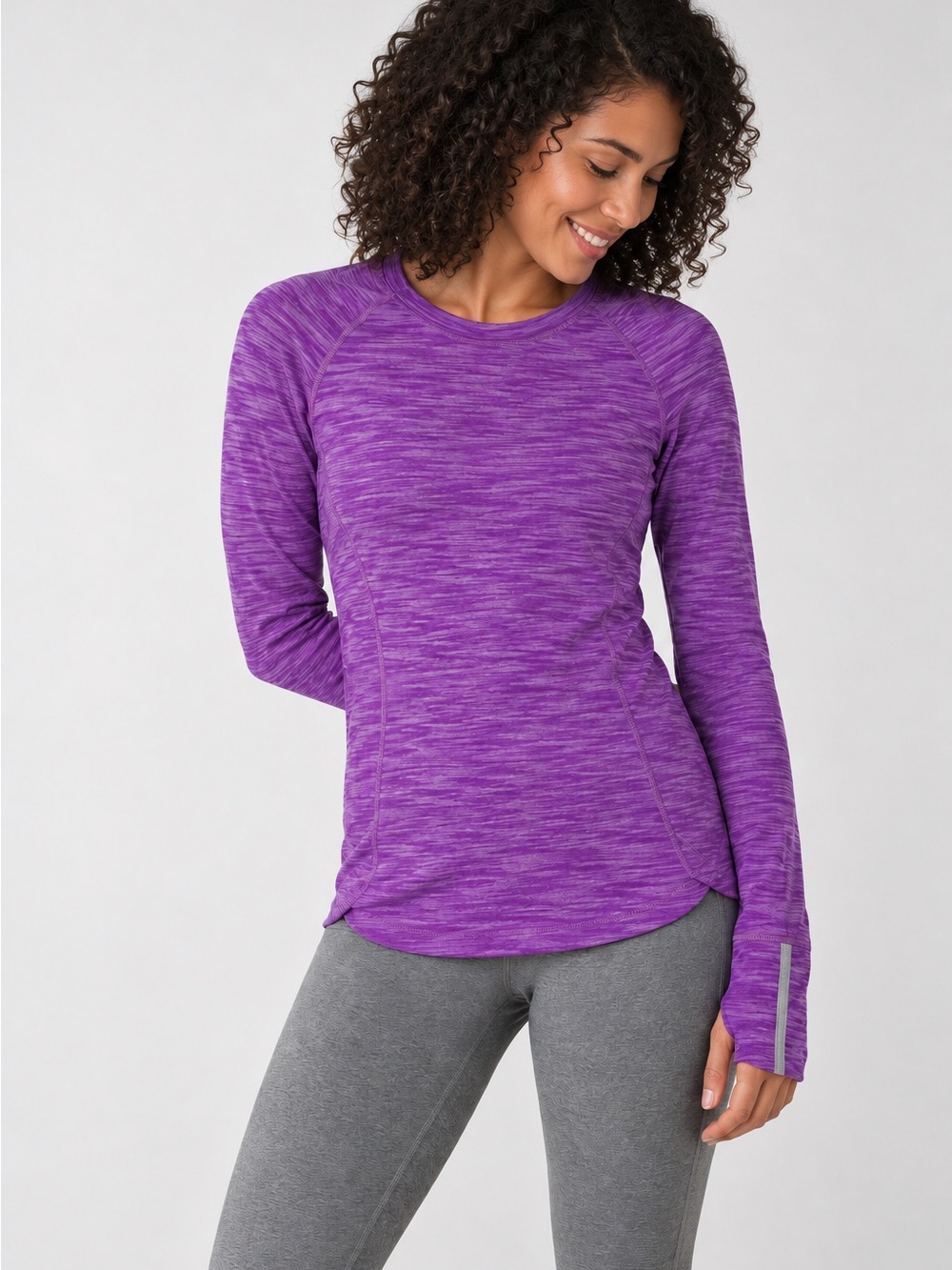 Lululemon Runderful Long Sleeve Heathered Purple Top